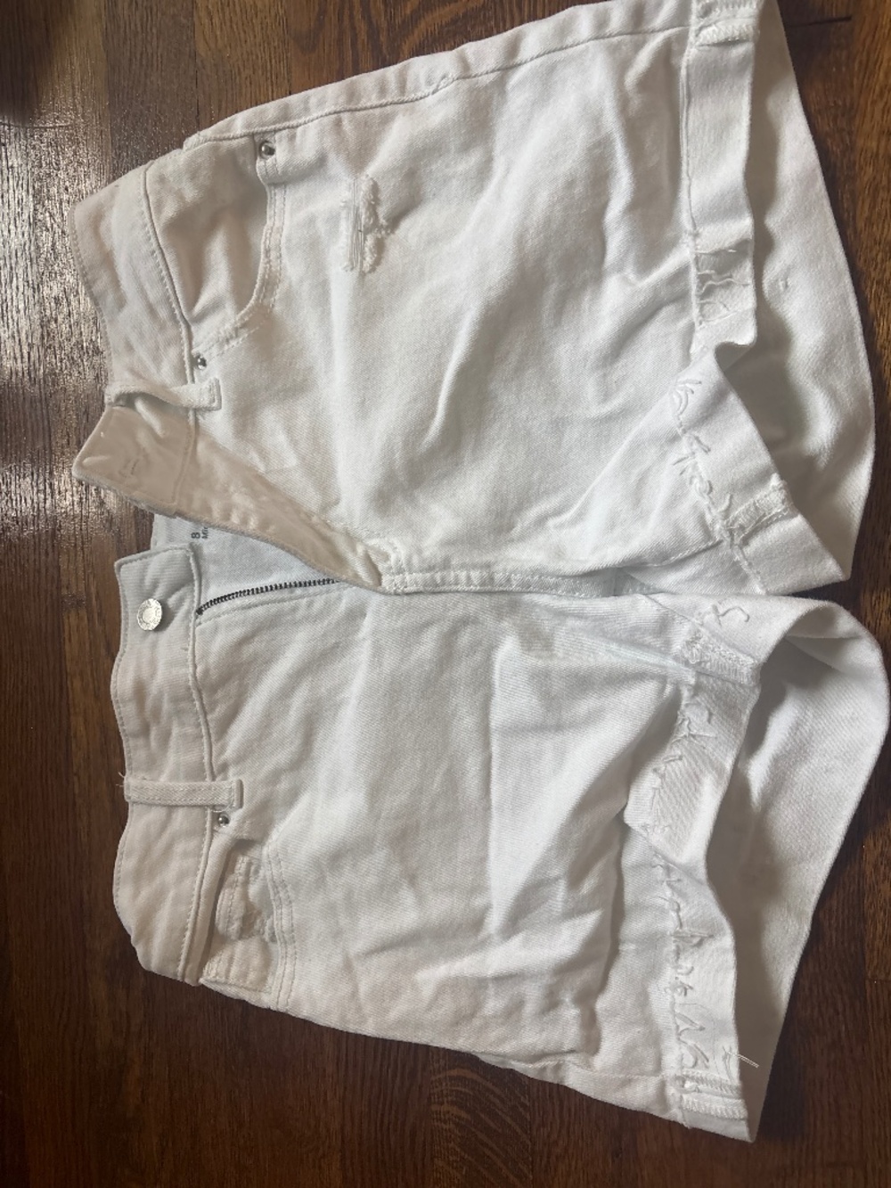 White Jean shorts